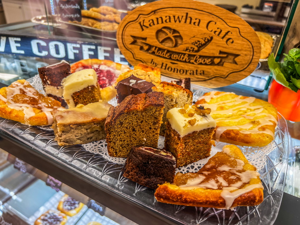 Kanawha Cafe pastry display case