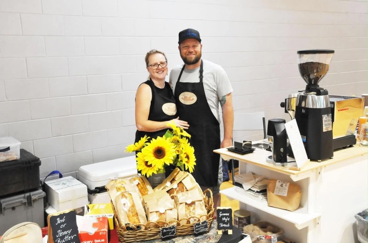 Honorata and Jimmy Hogendobler at their Covington Farmer's Market stall