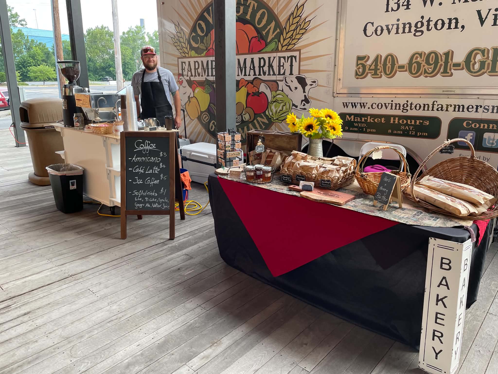 Kanawha Café bakery stall at the Covington Farmer's Market